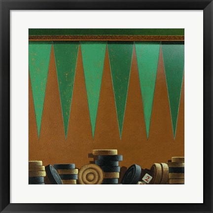 Framed Art Backgammon by Bill Romero | 19 3/4 x 19 3/4
