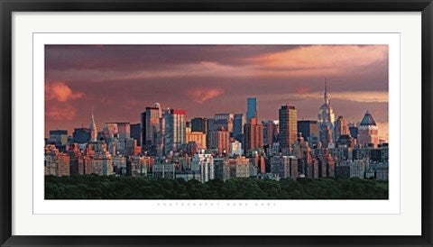 Framed Art Sunrise Over New York Skyline by Hank Gans | 19 3/4 x 39 1/2