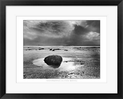 Framed Art Roche Couverte de Varechs, Pointe de Saire by Olivier Meriel