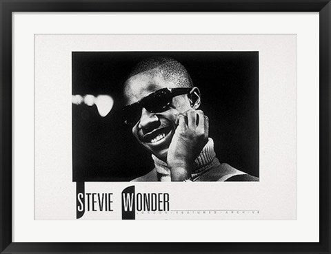 Framed Art Stevie Wonder 19 3/4 x 27 1/2