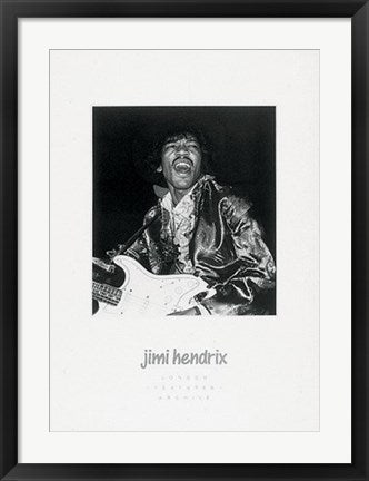 Framed Art Jimi Hendrix 27 1/2 x 19 3/4