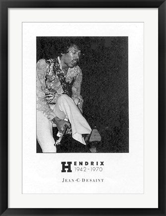 Framed Art Jimi Hendrix by Jean C. Desaint | 27 1/2 x 19 3/4