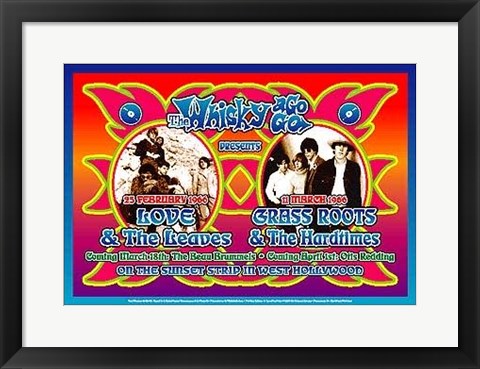 Framed Art Love & Grass Roots, 1966: Whisky-A-Go-Go, Los Angeles by Dennis Loren