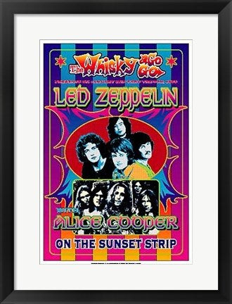 Framed Art Led Zeppelin & Alice Cooper, 1969: Whisky-A-Go-Go, Los Angeles by D...