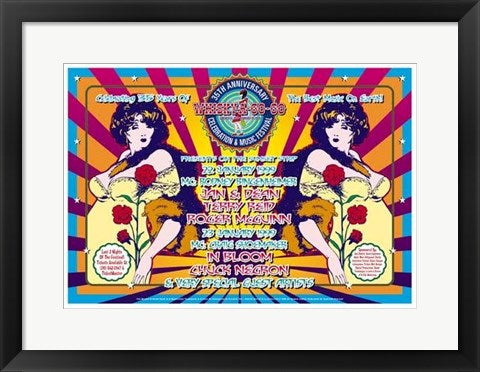 Framed Art Whisky-A-Go-Go 35th Anniversary 1999, Woman with Rose Design by Den...
