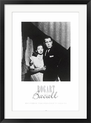 Framed Art Bogart and Bacall 27 1/2 x 19 3/4
