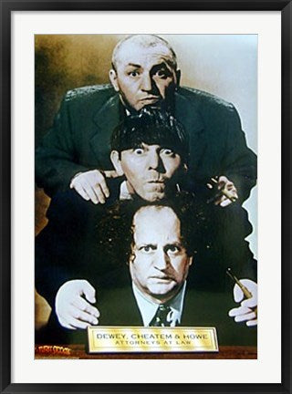 Framed Art The Three Stooges: Dewey, Cheatem & Howe 36 x 24