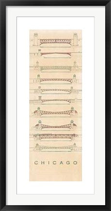 Framed Art Chicago Bridges by Craig Holmes | 40 x 17