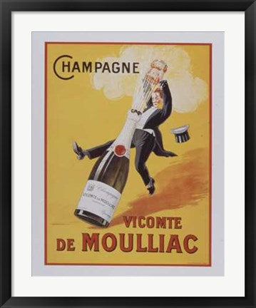 Framed Art Vicomte de Moulliac Champagne 28 x 22