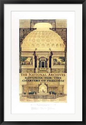 Framed Art The National Archives Rotunda by Craig Holmes | 32 1/2 x 20 1/2 Art...
