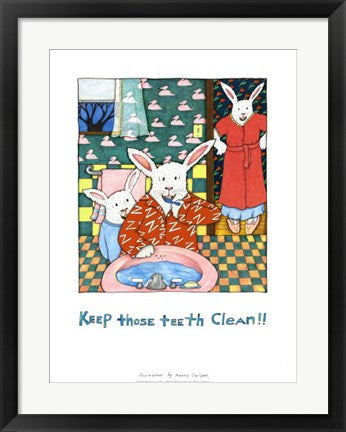 Framed Art Keep Those Teeth Clean by Nancy Carlson | 24 x 18