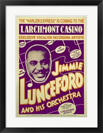 Framed Art Jimmie Lunceford: Larchmont Casino, 1938 24 x 17
