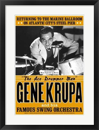 Framed Art Gene Krupa, Atlantic City, 1941 24 x 17