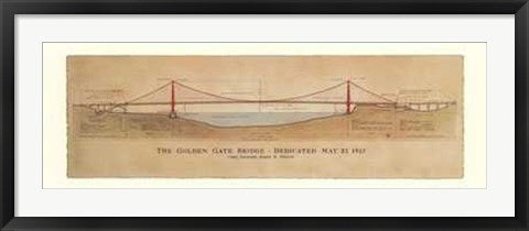 Framed Art Golden Gate Bridge by Craig Holmes | 13 x 38