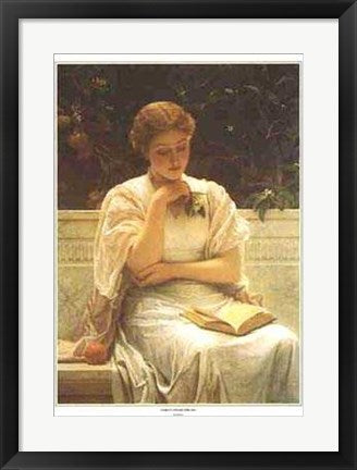 Framed Art Girl Reading by Charles Edward Perugini | 23 3/8 x 16 ½