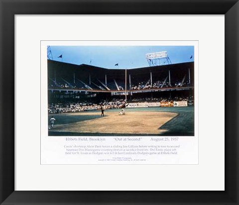 Framed Art Out at Second by Vince Walsh | 11 x 14