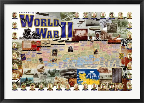 Framed Art History of World War II by Vanguard | 24 x 36