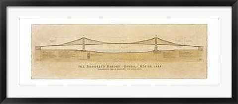 Framed Art Brooklyn Bridge by Craig Holmes | 13 x 38