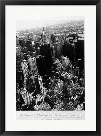 Framed Art Manhattan, View from a Helicopter by Ralf Uicker | 23 5/8 x 15 3/4 ...