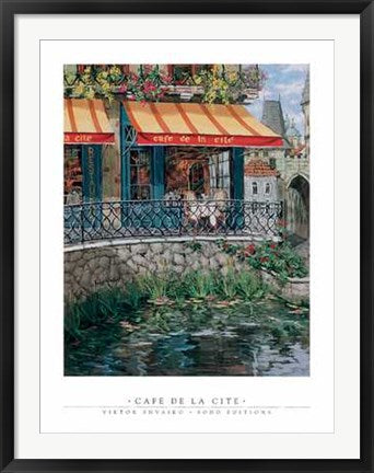 Framed Art Cafe de la Cite by Viktor Shvaiko | 36 x 27