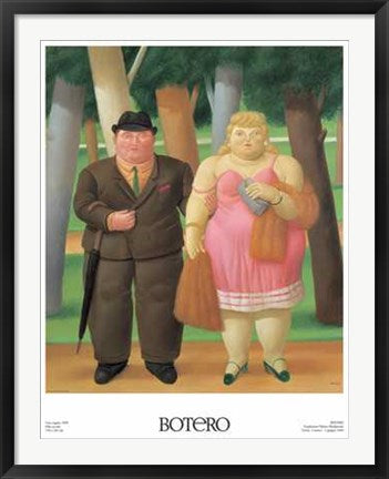 Framed Art Una Coppia, 1999 by Fernando Botero | 35 1/2 x 27 1/2