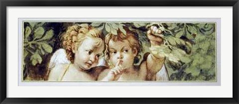 Framed Art Angeli (Detail) by Agostino Carracci | 13 3/4 x 39 3/8