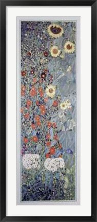 Framed Art Garden of Sunflowers (Detail) by Gustav Klimt | 39 3/8 x 13 3/4 Art...