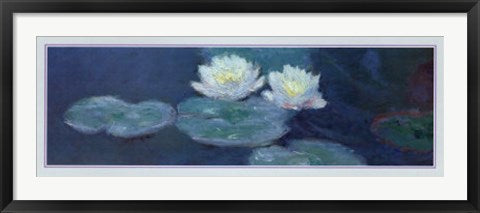 Framed Art Nympheas Effet du Soir (Detail) by Claude Monet | 13 3/4 x 39 3/8 A...