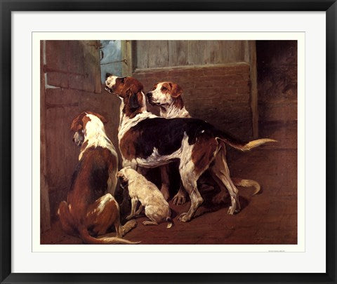 Framed Art Hounds by a Stable Door by John Emms | 25 x 31