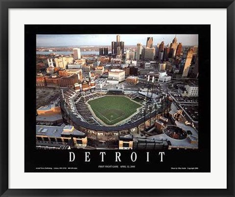 Framed Art Detroit, Michigan - Comerica Park by Mike Smith | 22 x 28