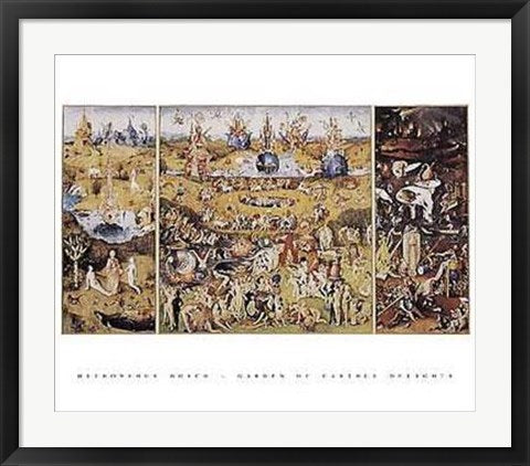 Framed Art Garden of Earthly Delights by Hieronymus Bosch | 22 x 28