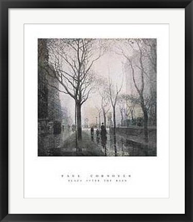 Framed Art Plaza After the Rain by Paul Cornoyer | 28 x 22