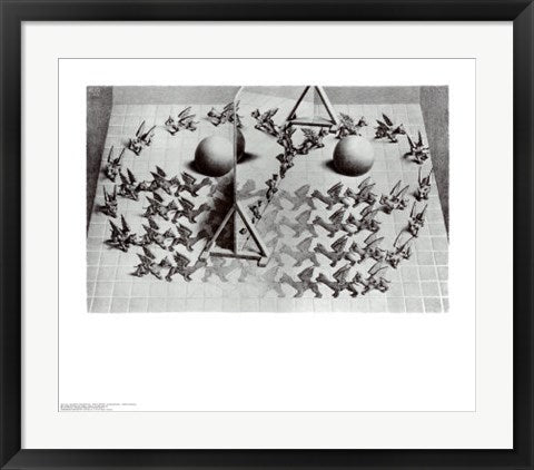 Framed Art Magic Mirror by M.C. Escher | 21 3/4 x 25 5/8