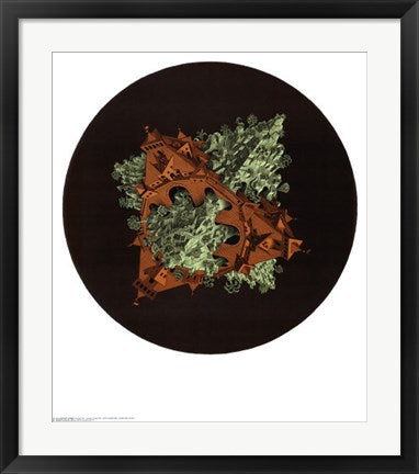 Framed Art Double Planetoid by M.C. Escher | 25 5/8 x 21 3/4
