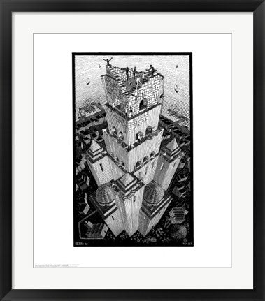 Framed Art Tower of Babel by M.C. Escher | 25 5/8 x 21 3/4