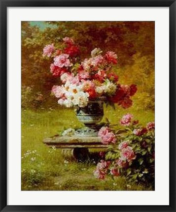 Framed Art Peonies in a Wild Garden by Louis-Marie Lemaire | 29 x 23