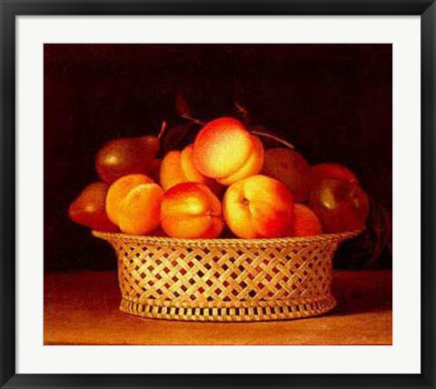 Framed Art Bowl of Peaches by Raphaelle Peale | 25 x 29