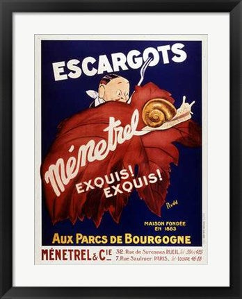 Framed Art Escargots by Rudd | 24 x 18