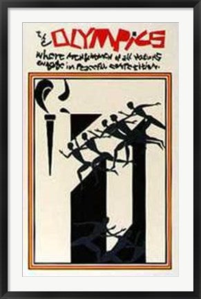Framed Art 1976 Olympics by Romare Bearden | 39 x 25