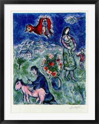 Framed Art Sur la Route du Village by Marc Chagall | 32 1/4 x 24 3/8