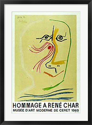 Framed Art Hommage a Rene Char by Pablo Picasso | 29 7/8 x 20 1/2