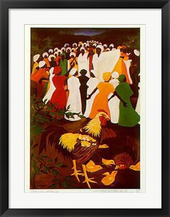 Framed Art Chickens at Revival by Bernard Hoyes | 24 x 18