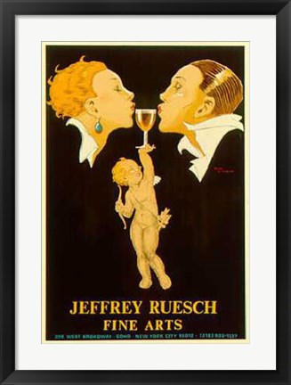 Framed Art Cupid by Rene Vincent | 26 x 18