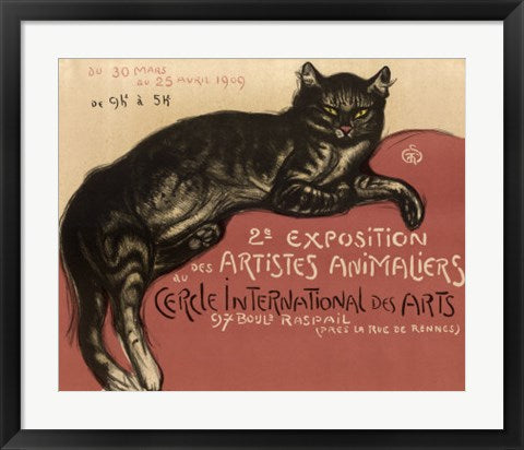 Framed Art Cat (2e Exposition) by Theophile Alexandre Steinlen