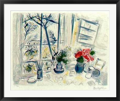 Framed Art Les Fleurs du Parc by Marc Chagall | 25 x 32 3/4
