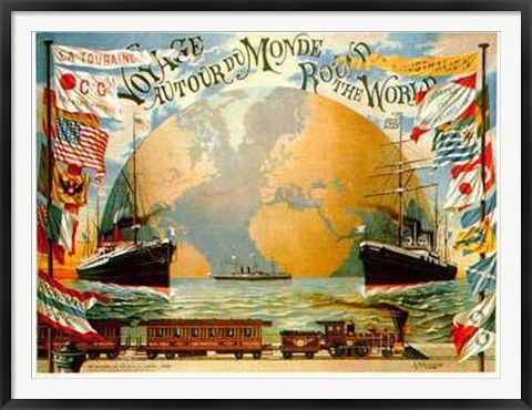 Framed Art Voyage Around the World (c. 1890) by A. Schindeler | 39 x 53