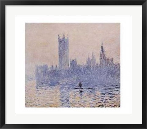 Framed Art Houses of Parliament by Claude Monet | 22 x 28
