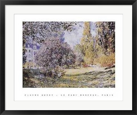 Framed Art Le Parc Monceau, Paris by Claude Monet | 22 x 28
