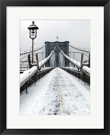 Framed Art Brooklyn Bridge Snow by Igor Maloratsky | 19 x 13