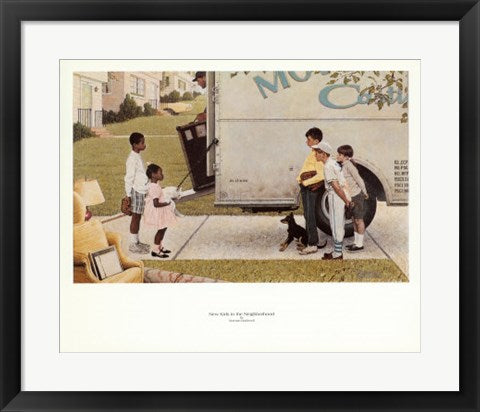 Framed Art New Kids in the Neighborhood by Norman Rockwell | 18 x 22